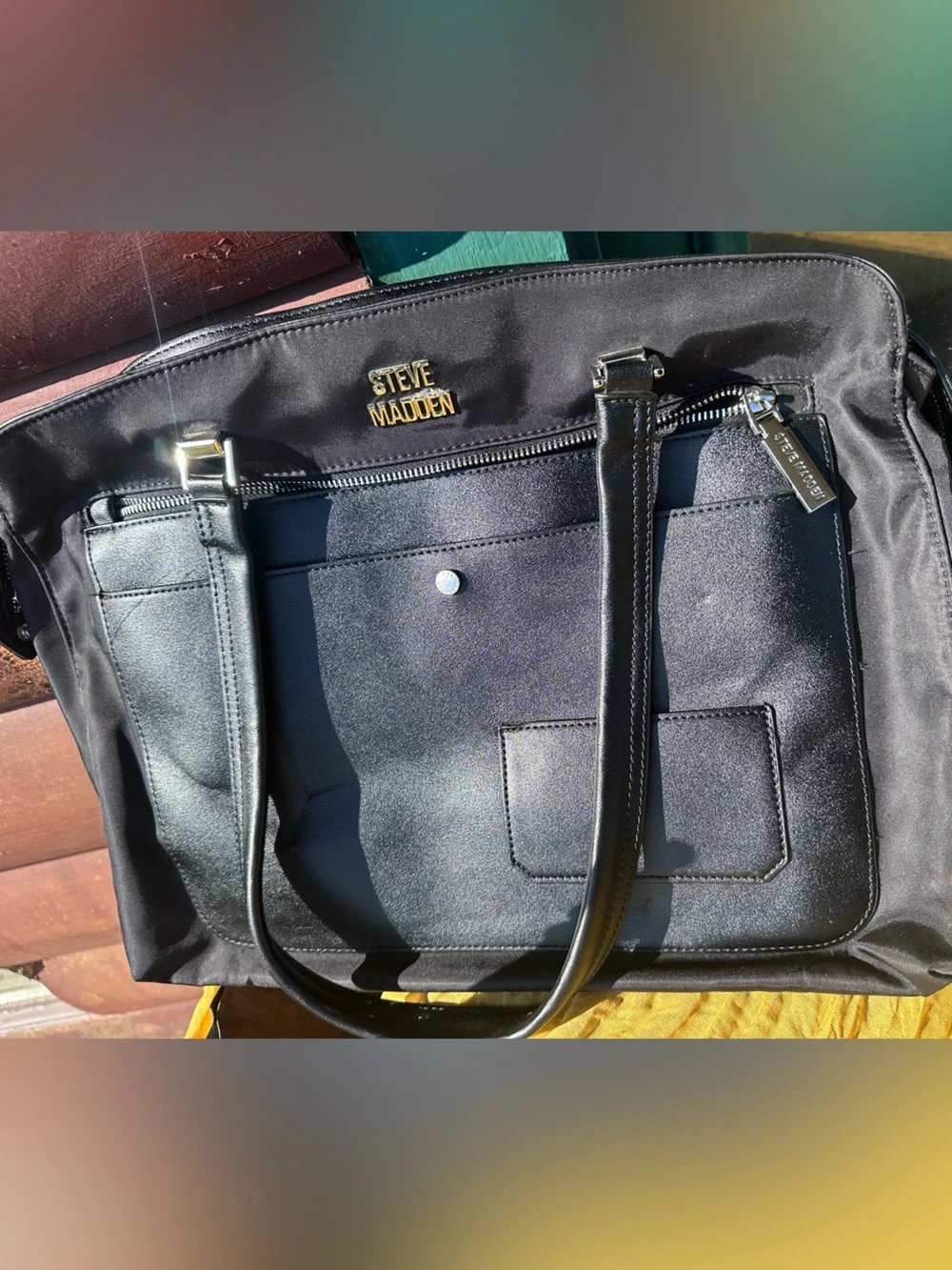 Steve Madden Black Men's Messenger Tote Bag